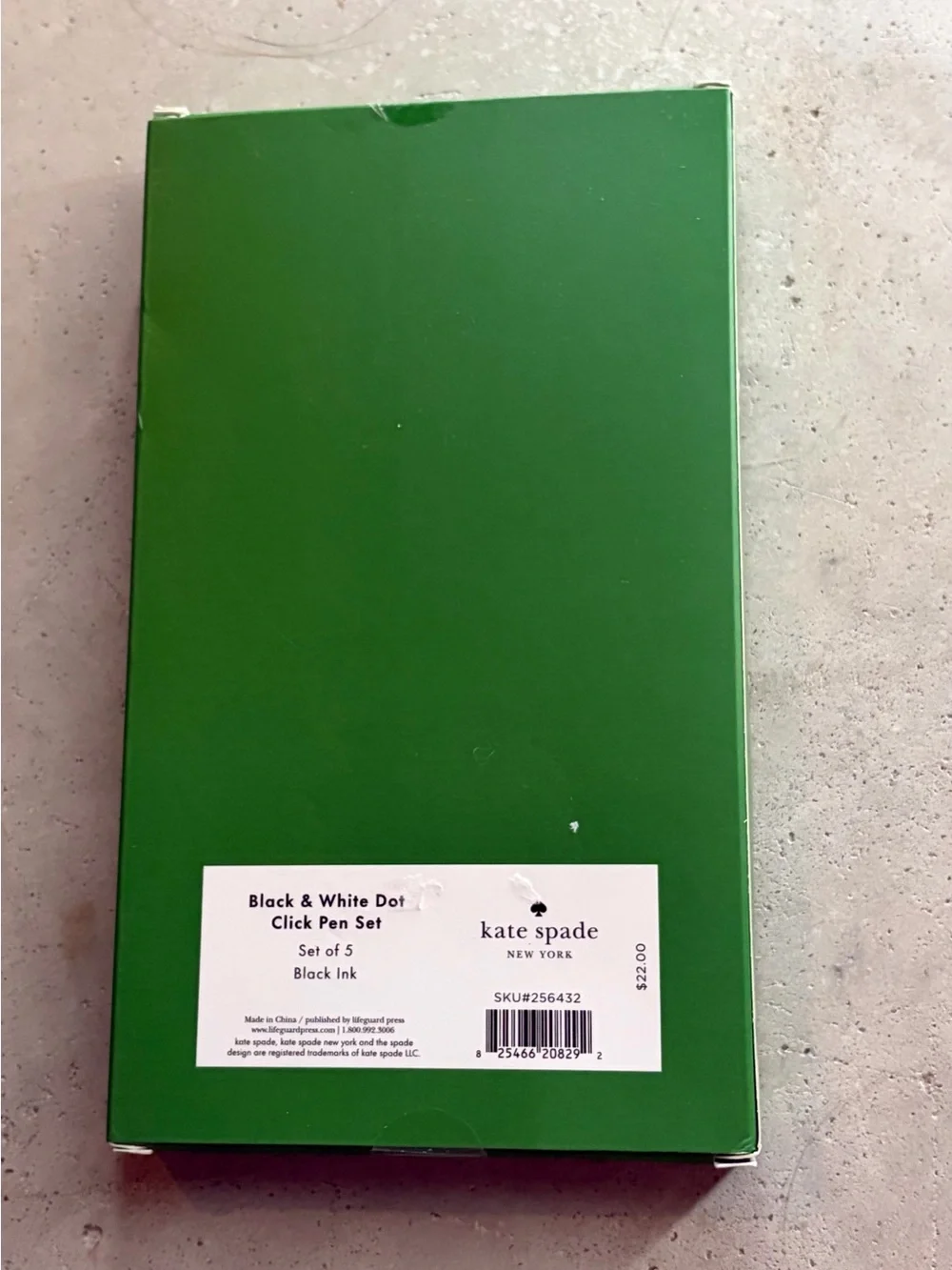 NIB Kate Spade New York Polka Dot Retractable Ink Pen Set 5 Count Black Ink